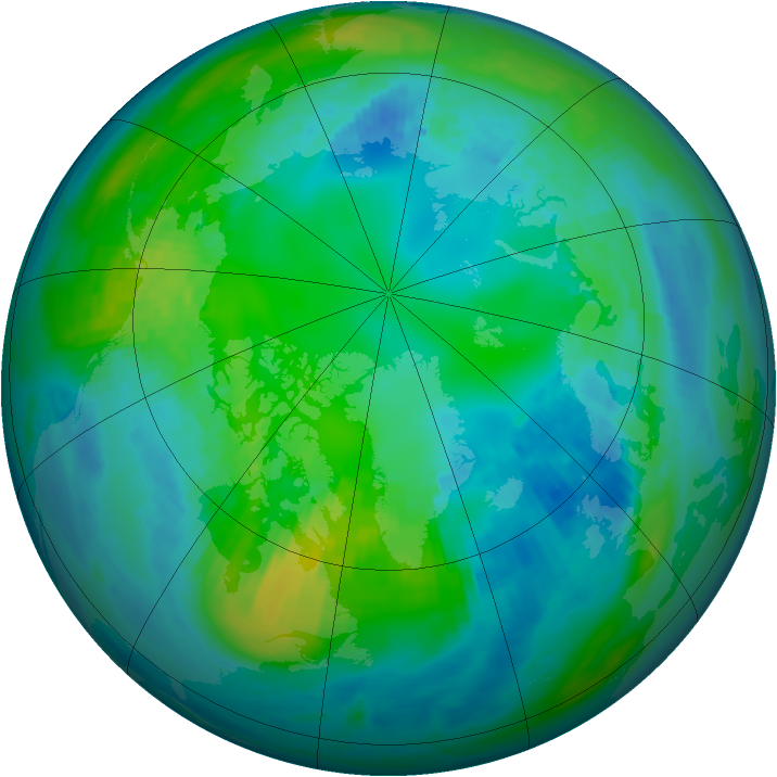 Arctic ozone map for 29 October 1983